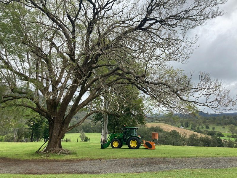 a tractor in a field